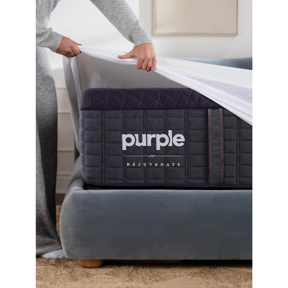 Purple Twin XL Waterproof Mattress Protector in White, , large
