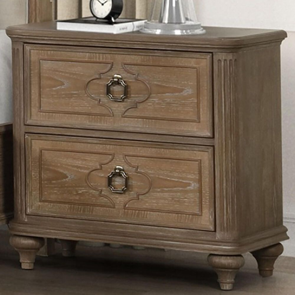 Furniture of America Lyris 2-Drawer Nightstand in Rustic Oak, , large