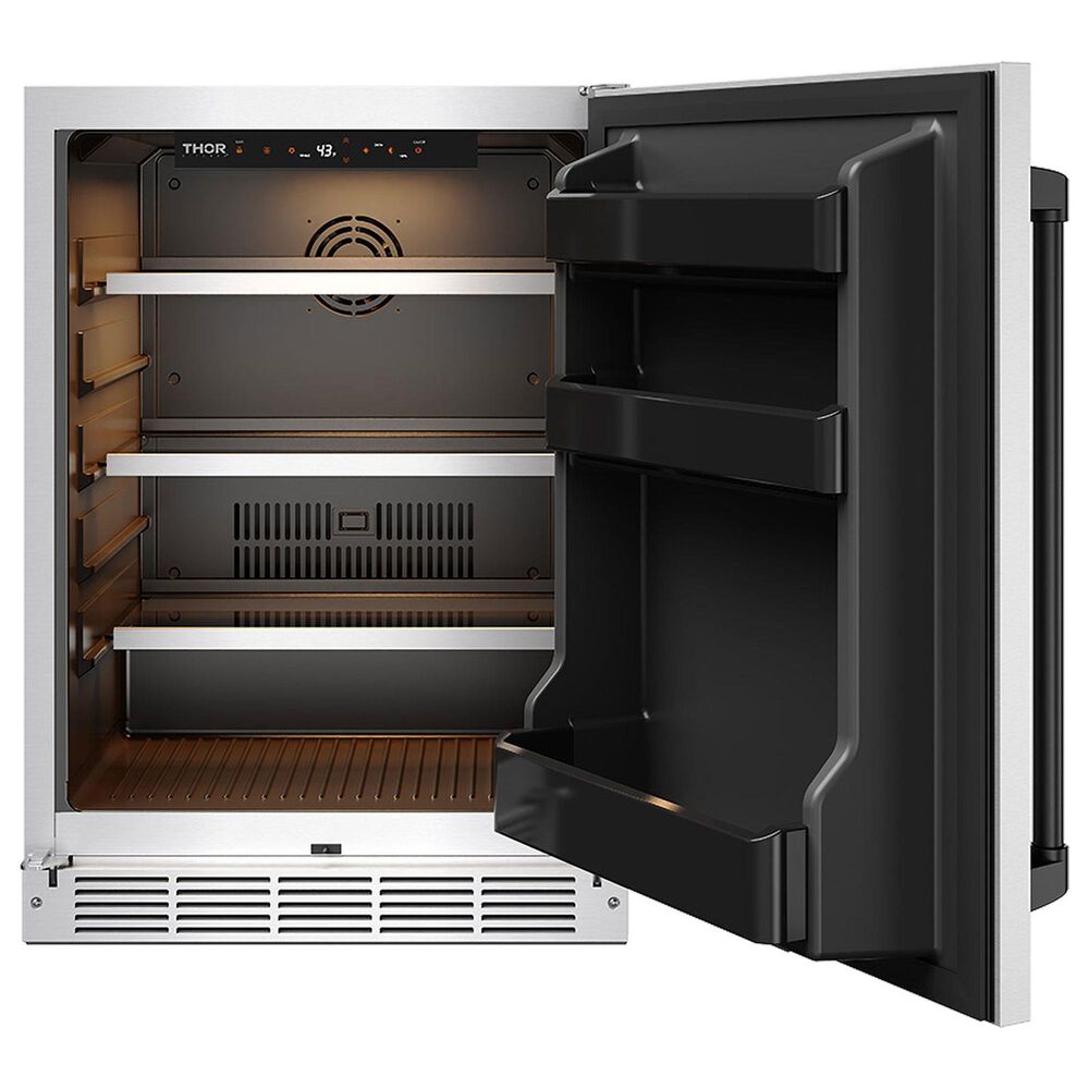 Thor Kitchen Gordon Ramsay 5 Cu. Ft. Outdoor Undercounter Beverage Cooler with Black Handle Kit in Stainless Steel, , large