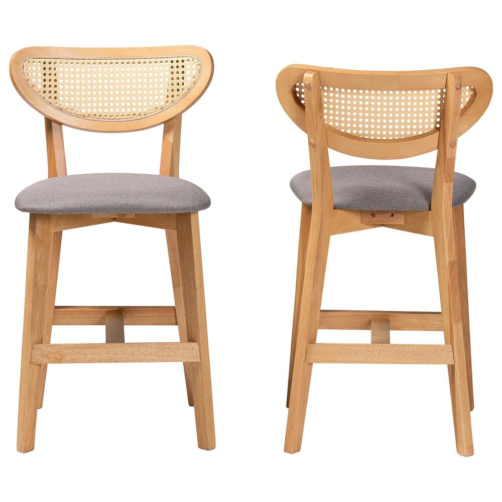 Baxton Studio Dannell Counter Stool in Natural Oak (Set of 2), , large
