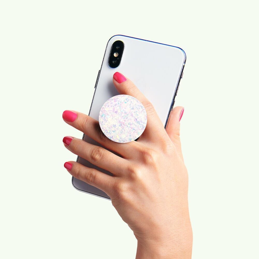 PopSockets PopGrip Premium Swappable Device Stand and Grip - Iridescent Confetti White, , large