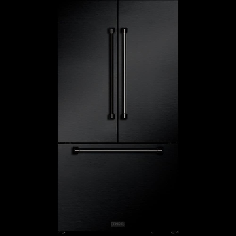 Thor Kitchen Gordon Ramsay 20.3 Cu. Ft. 3-Door French Door Refrigerator in Black, , large
