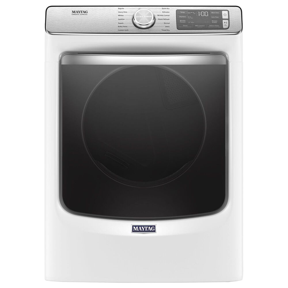 Maytag 5 Cu. Ft. Front Load Washer and 7.3 Cu. Ft. Gas Dryer Laundry Pair with Pedestal in White, , large