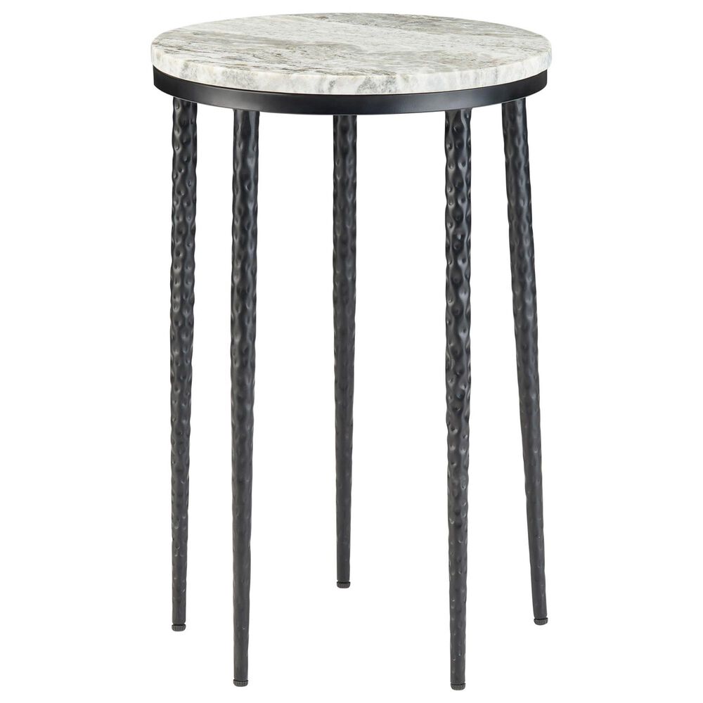 Slatehouse Celia Round Accent Table in Black and White, , large