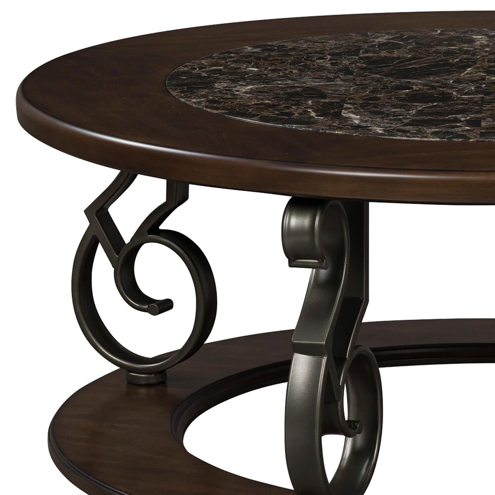 Ashley Frallyn Cocktail Table in Dark Brown and Dark Pewter, , large
