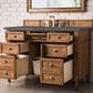 James Martin Vanities Brittany 48" Single Bathroom Vanity in Saddle Brown with 3 cm Parisien Bleu Quartz Top and Rectangular Sink, , large