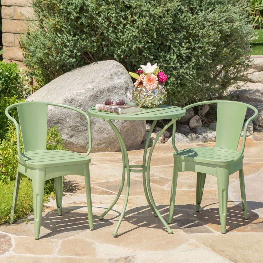Hearth and Haven Colmar 3-Piece Bistro Set in Green, , large