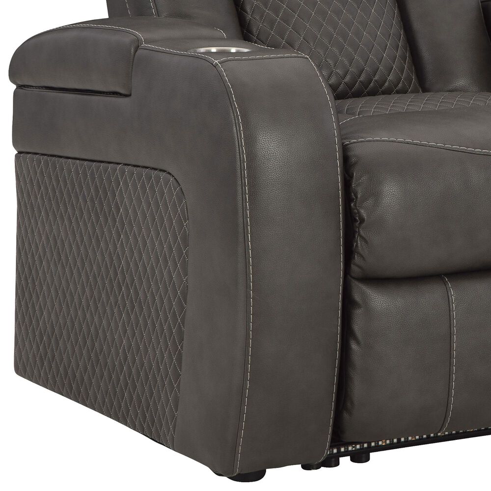 Ashley Fyne-Dyme Power Reclining Sofa and Recliner Set in Shadow, , large
