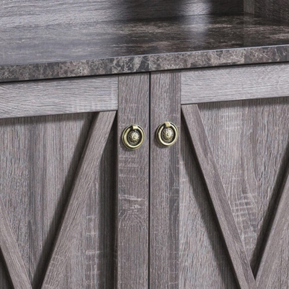 Furniture of America Minor Bakers Rack in Dark Gray, , large