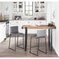 Lumisource Mara Counter Stool with Grey Cushion in Black (Set of 2), , large