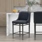 Armen Living Marvin Counter Height Stool with Night Life Blue Upholstery in Antique Pewter, , large