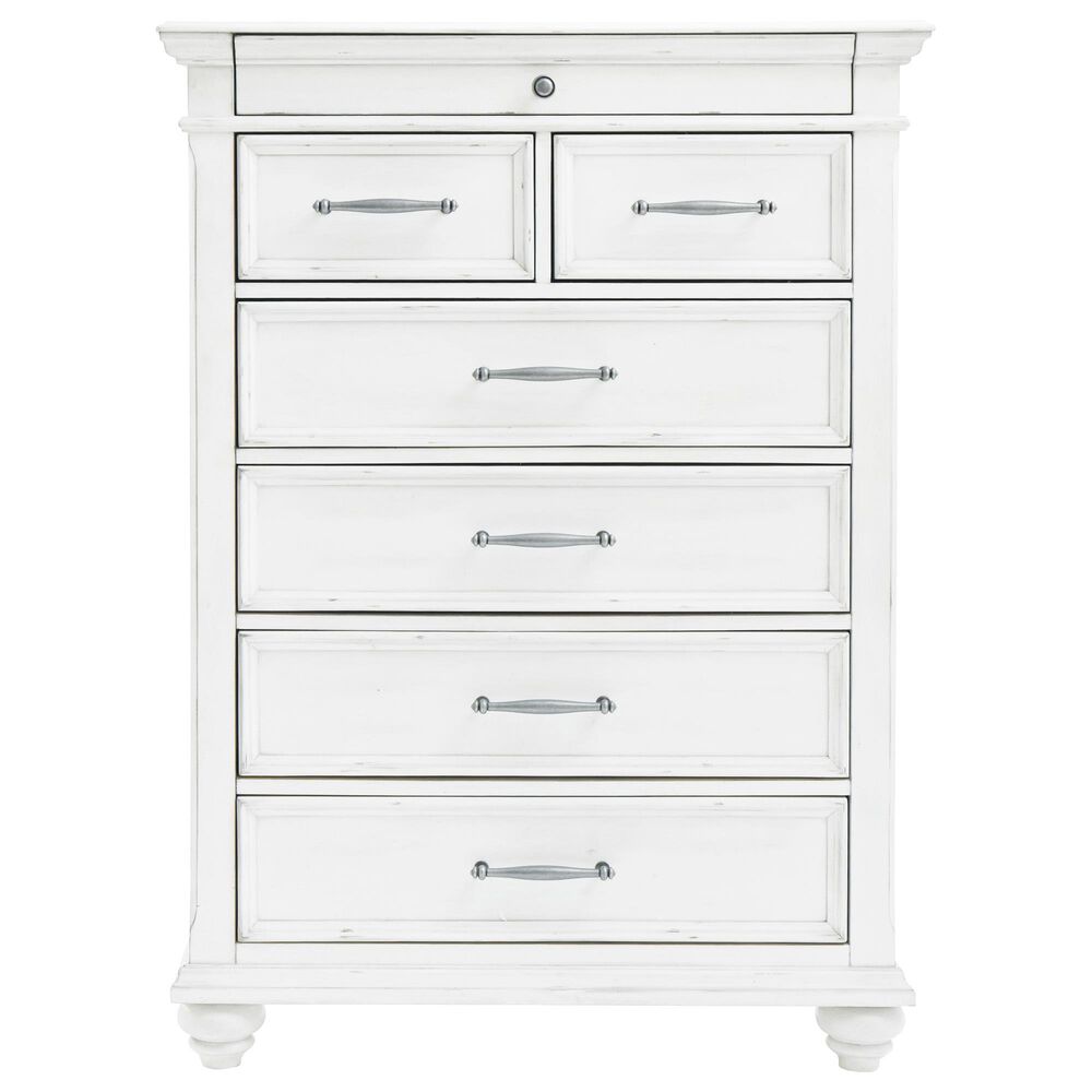 Ashley Kanwyn 4-Piece Cal King Upholstered Bed Set in Whitewash, , large