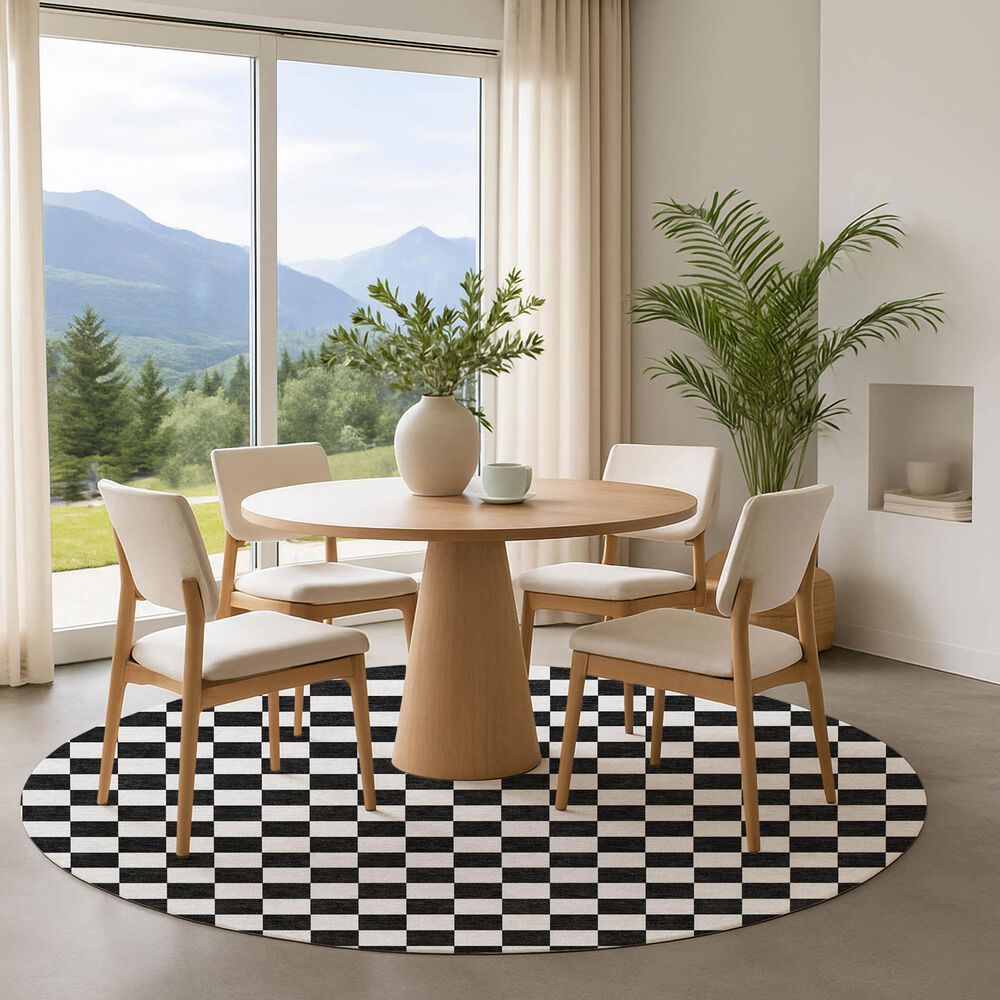 Dalyn Rug Company The Reserve TR7 Black 8&#39; Round Indoor/Outdoor Area Rug, , large