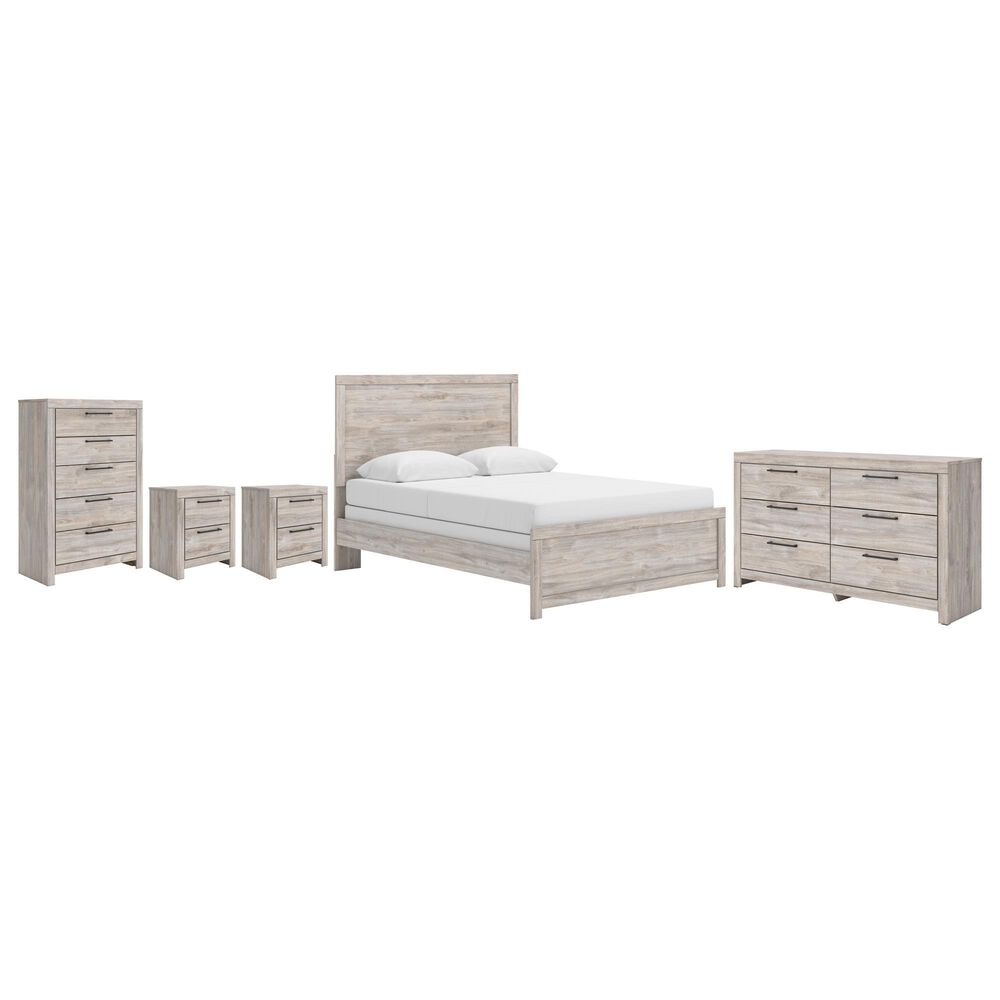 Ashley Broachmyn Queen Bed with Dresser, Chest, and Two Nightstands in Light Gray, , large