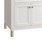 James Martin Vanities Chicago 30" Single Bathroom Vanity in Glossy White with 3 cm Parisien Bleu Quartz Top and Rectangular Sink, , large