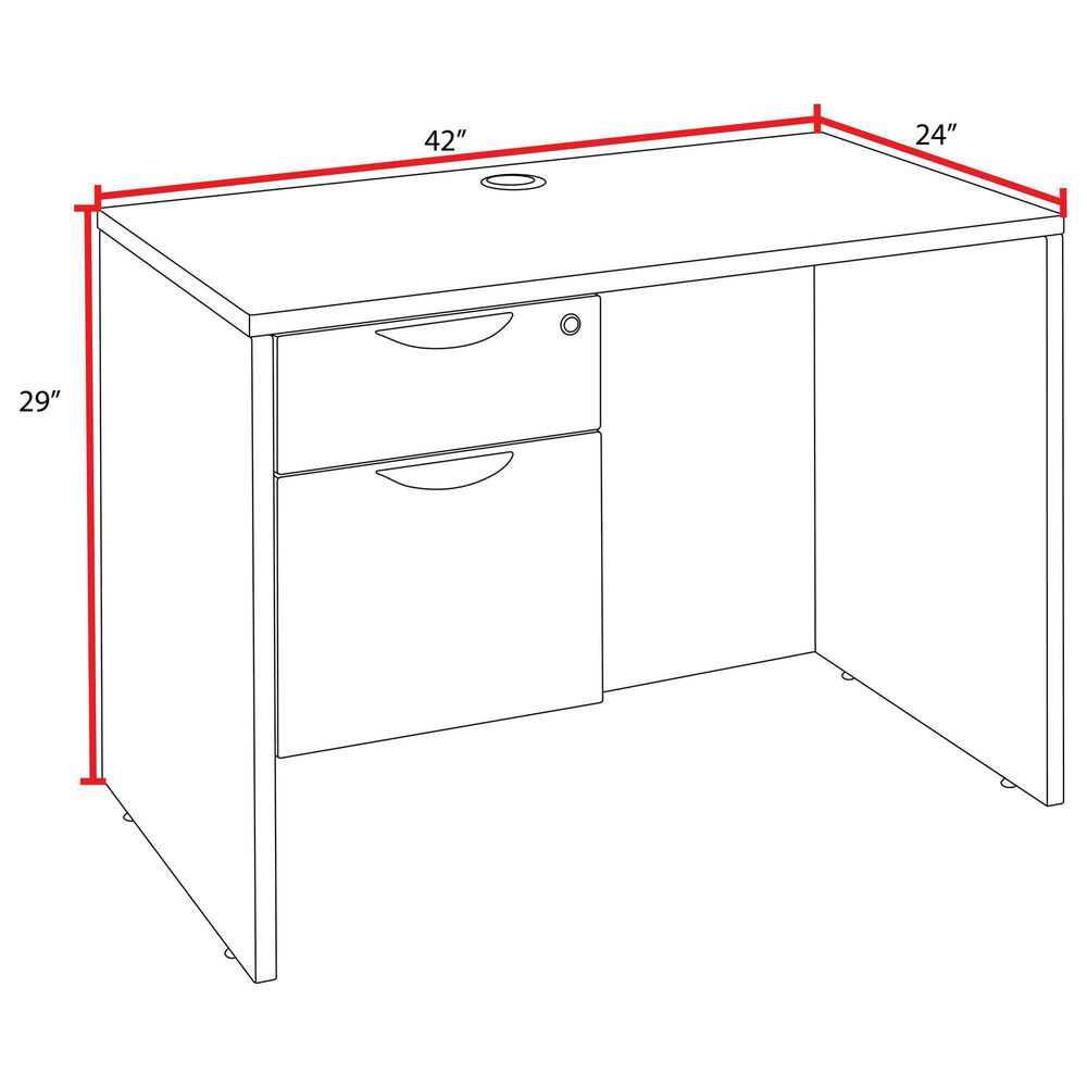 Regency Global Sourcing Legacy 42" Executive Desk with Single Pedestal Drawer Unit in Noble Oak, , large