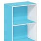 HOMLUX 3-Tier Open Shelf Bookcase in Light Blue and White, , large