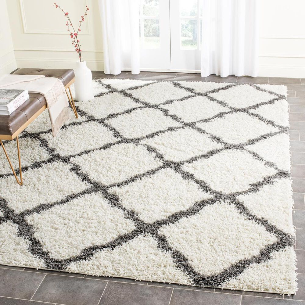 Safavieh Dallas Shag SGD257H-10 10&#39; x 14&#39; Ivory/Dark Grey Area Rug, , large