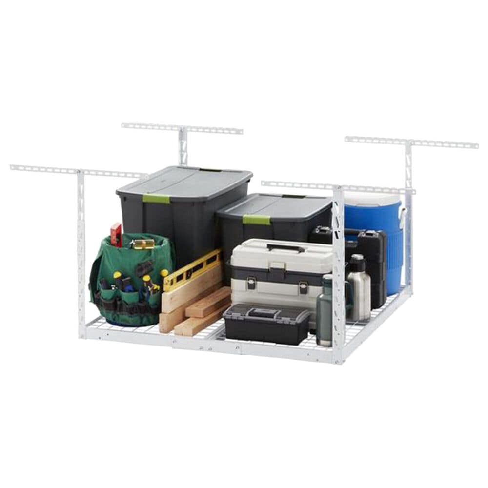 Gladiator 4&#39; x 4&#39; Overhead GearLoft Storage Rack in White, , large