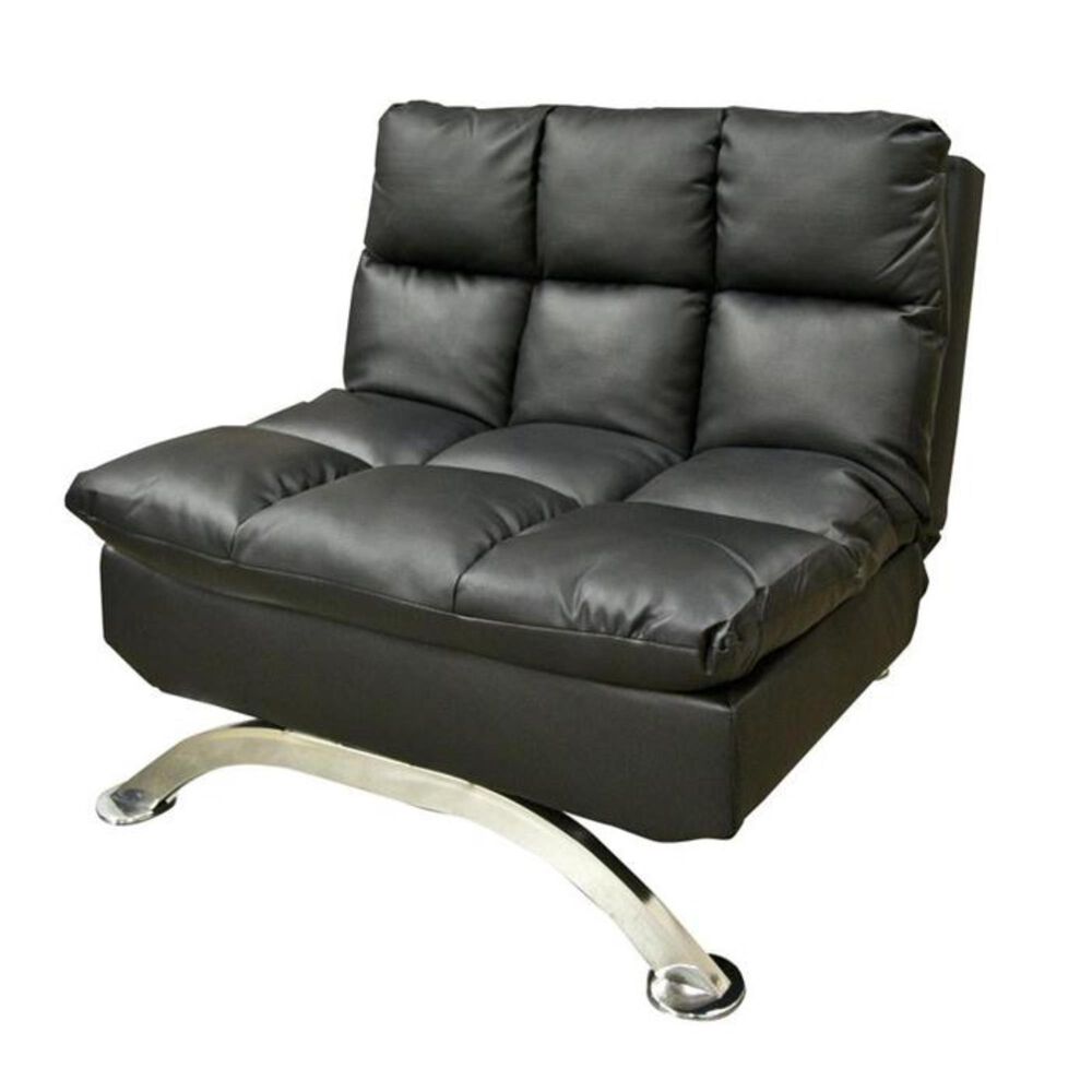 Condor Manufacturing Convertible Sleeper Chair In Black Faux Leather Nebraska Furniture Mart