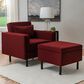 Linon Home Decor Wallis Accent Chair with Ottoman in Berry, , large