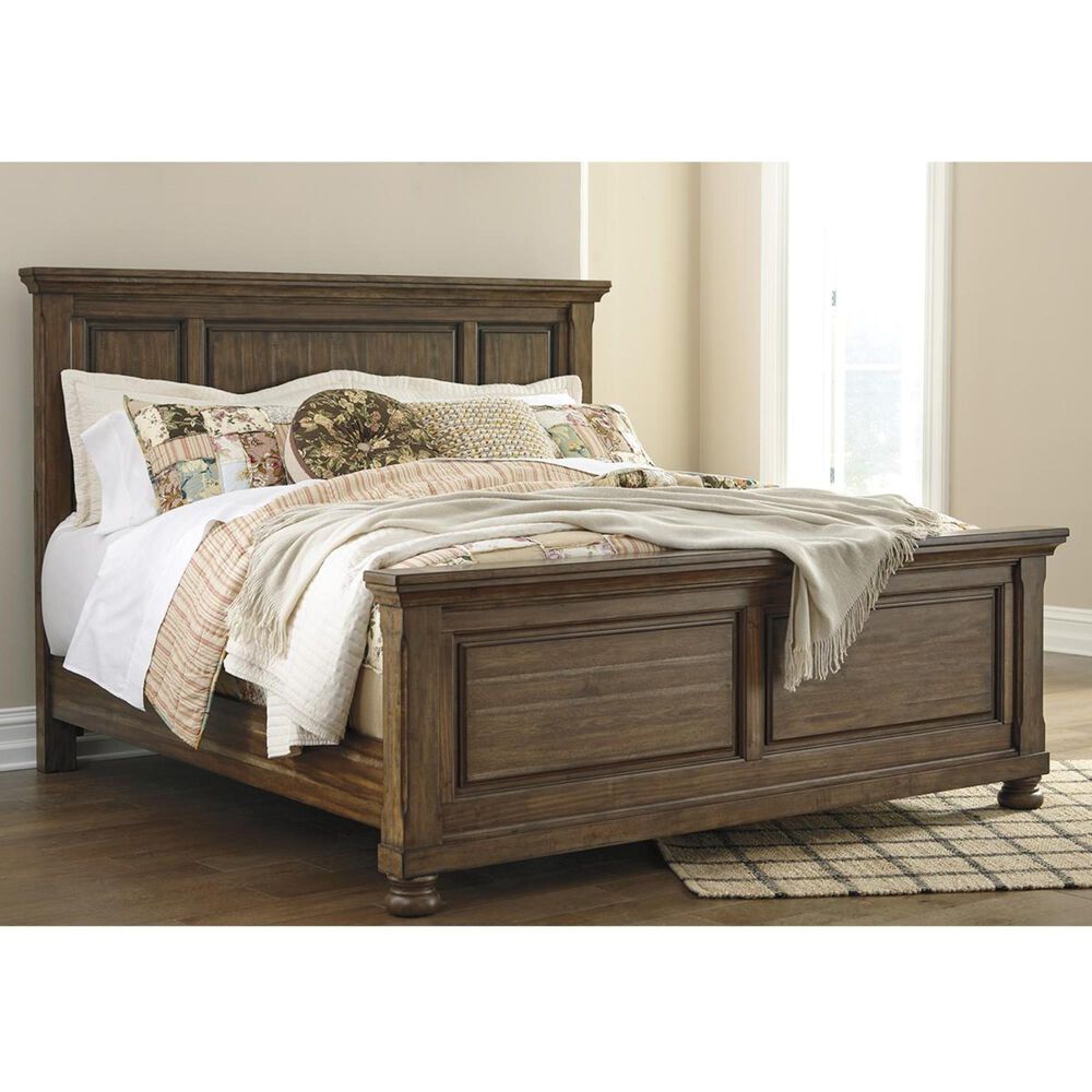 Signature Design by Ashley Flynnter King Panel Bed in Medium Brown Finish, , large