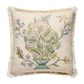 Peking Handicraft 18" Sugar Mill Embroidered Floral Bouquet Throw Pillow in Multicolor, , large