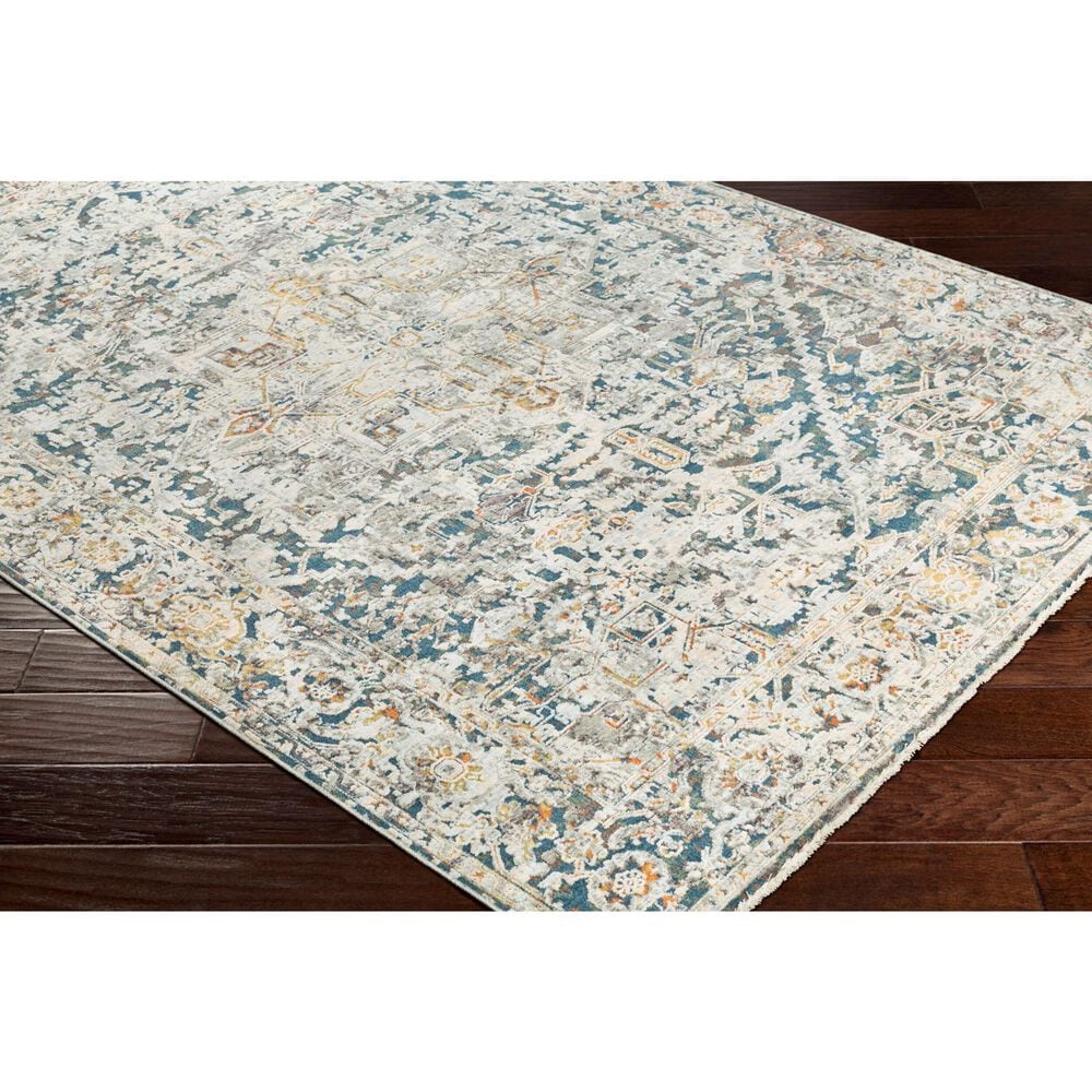 Surya Presidential Ice Blue, Blue, Dusty Sage, Saffron, Ivory, Wheat, Orange, Light Olive, Gray and Charcoal 8&#39;10&quot; x 12&#39;10&quot; Area Rug, , large
