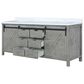 Lexora Home Marsyas 80" Double Bathroom Vanity in Ash Grey with White Quartz Top and Rectangular Sinks, , large