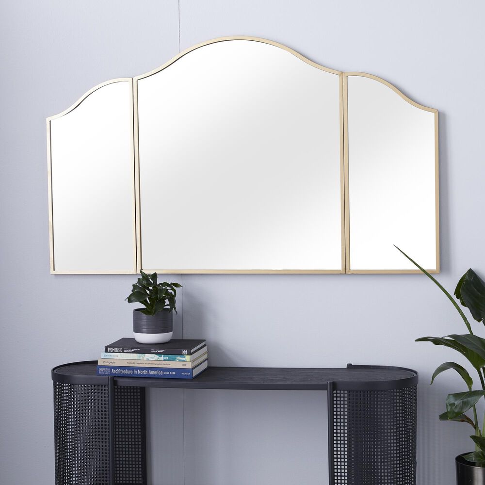 Maple and Jade 53&quot; x 31&quot; Wall Mirror in Glossy Gold, , large