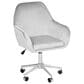 Impressions Vanity Kelly Swivel Vanity Chair with Cool Grey Cushion in Matte Silver, , large