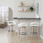 LumiSource Grotto Swivel Bar Stool with White Faux Leather Upholstery in Whitewashed Wood and Black (Set of 2), , large