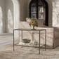 Furniture of America Lalia End Table with Tempered Glass Top and Open Storage Shelf in Gun Metal, , large