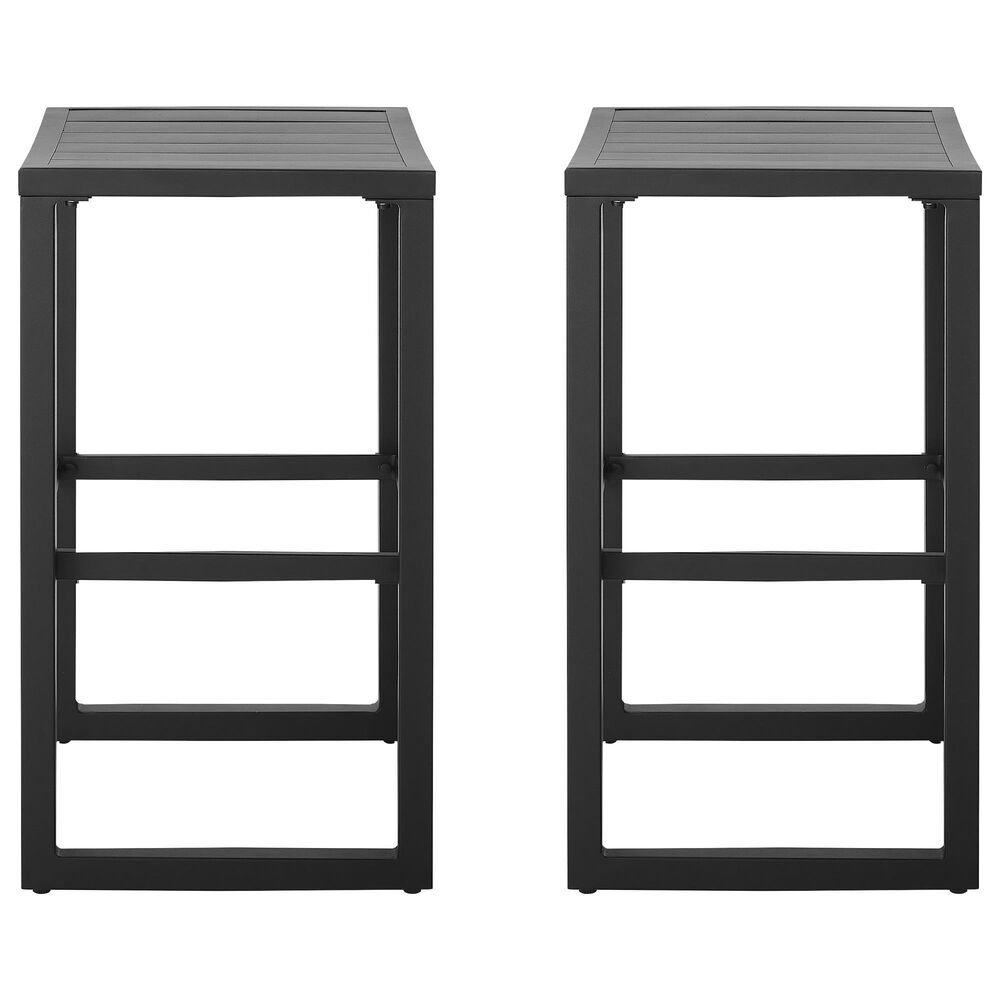 Linon Home Decor Holland Outdoor Bar Stool in Black (Set of 2), , large