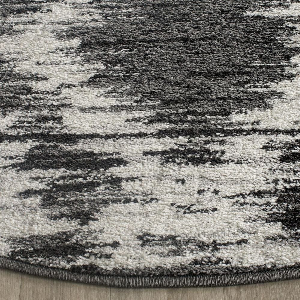 Safavieh Adirondack ADR118R-6R 6&#39; x 6&#39;  Charcoal/Ivory Round Rug, , large