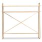 Baxton Studio Merida 2-Tier Over Bed Queen Size Storage Display Shelf in Brushed Gold and Natural Brown, , large