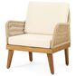 Hearth and Haven 4-Piece Outdoor Chat Set with Teak Coffee Table in Beige, , large