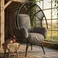 Hearth and Haven Outdoor Egg Chair with Black Frame in Gray, , large