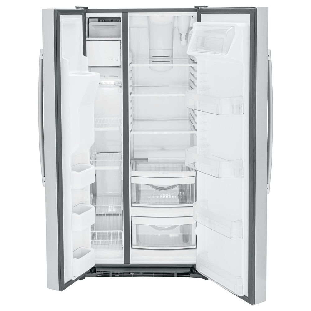 GE Appliances 23 Cu. Ft. Side by Side Refrigerator with External Dispenser in Fingerprint Resistant Stainless Steel, , large