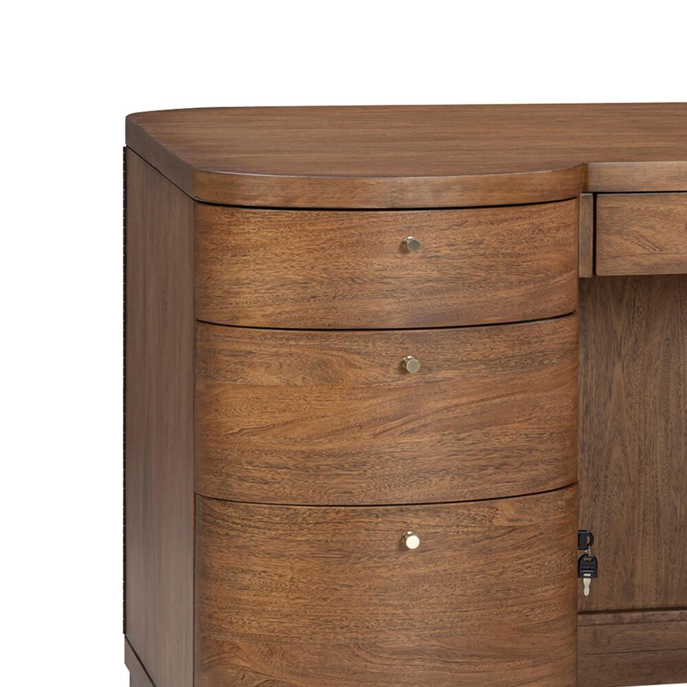 Riva Ridge Caden 3-Piece Executive Desk with Bookcase and File Cabinet Set in Spiced Caramel, , large