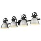 Golden Lighting Duncan 4-Light Vanity Light with Pewter Shade in Matte Black, , large