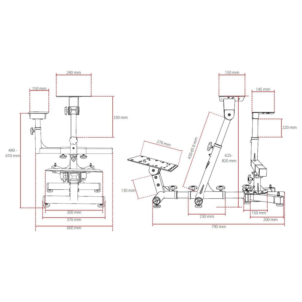 Arozzi Velocita Universal Racing Simulator Stand, Compatible with Most Simulator Setups, Collapsible, Portable - Red, , large