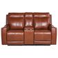 Crystal City Natalia Leather Power Console Loveseat with Headrest in Coach, , large