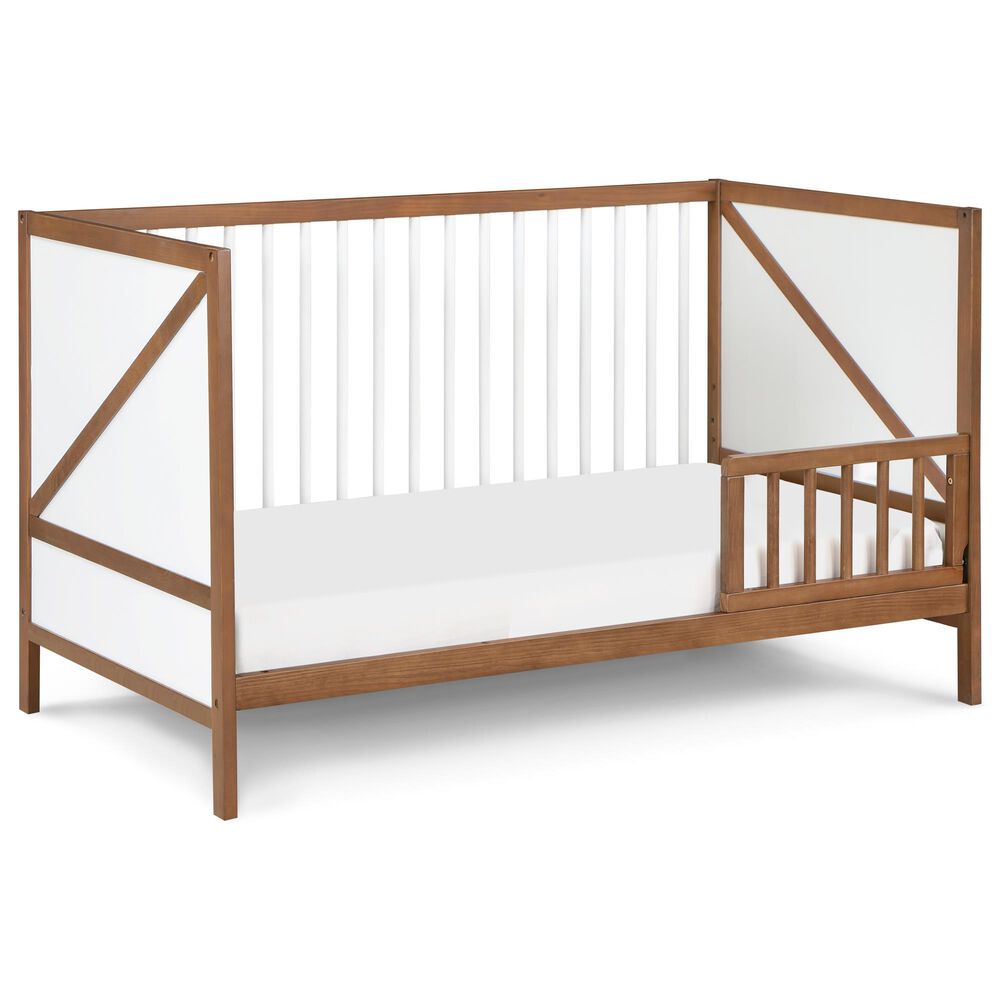 Hearth and Haven Pixie Zen 3-In-1 Convertible Crib in Walnut and White, , large