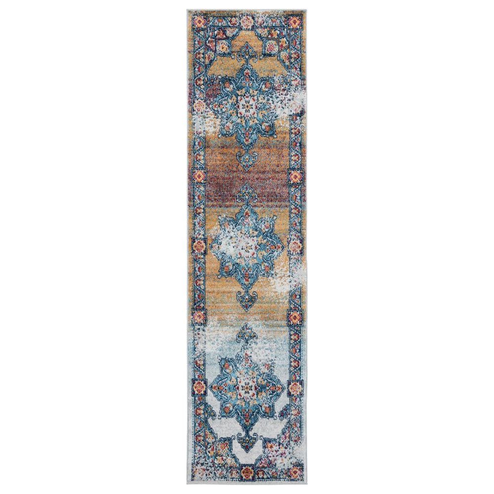 Amer Rugs Alexandria 2" x 6" Gray and Gold Runner, , large