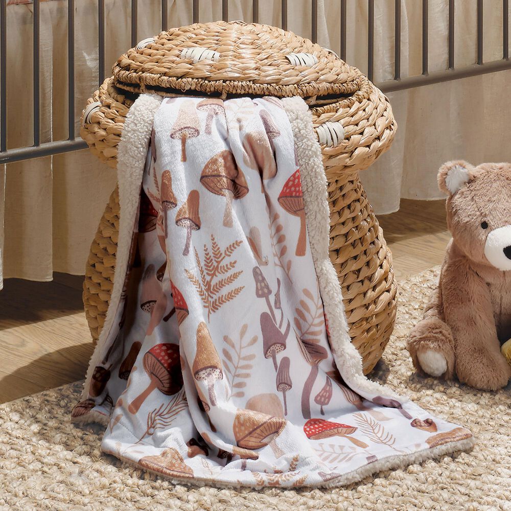 Lambs &amp; Ivy Mushroom Baby Blanket in Multicolor, , large