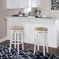 Linon Home Decor Morgan Swivel Bar Stool in White, , large