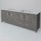 Lexora Home Jacques 84" Double Bathroom Vanity in Distressed Grey with 2 cm White Carrara Marble Top and Rectangular Sinks, , large