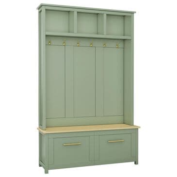 HOMLUX 6-Hook Hall Tree with 2-Drawer in Green, , large