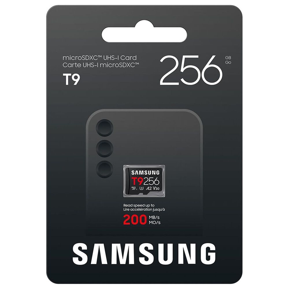 Samsung 256GB T9 UHS-I microSDXC Memory Card in Black, , large